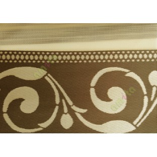 Gold brown color traditional design textured finished swirls pattern zebra blind